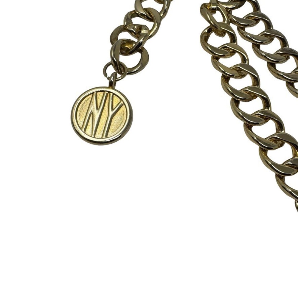 Vintage womens belt Gold Tone Curb Chain Belt heavy chunky Draped coin - Picture 10 of 11